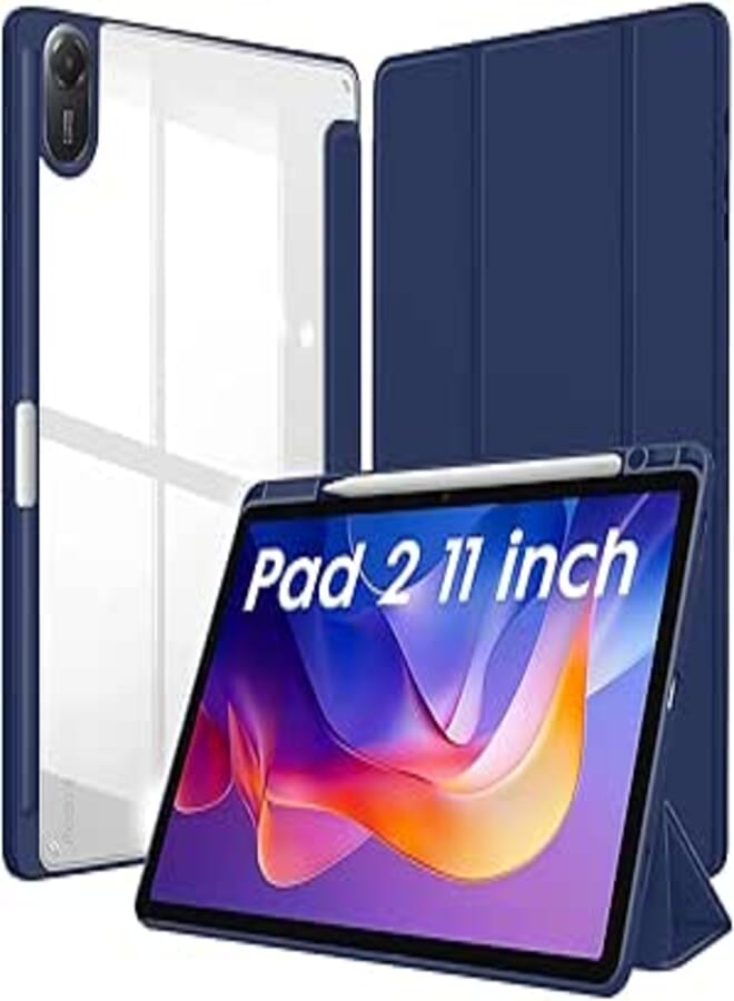Robustrion Cover for Redmi Pad 2 11 inch Cover Case with [Pencil Holder], Hybrid Flip Cover Case for Redmi Pad 2 11 inch Tablet [Auto Sleep/Wake Support] - Navy